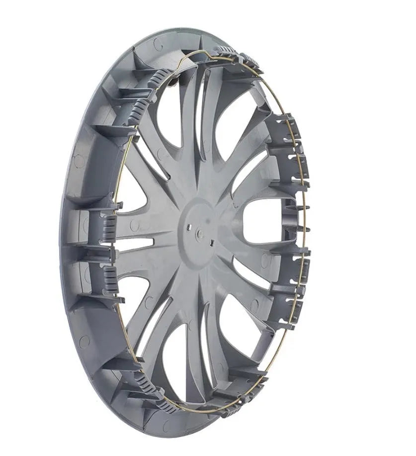 Universal monochrome ABS plastic wheel hub cover in silver, black, and electroplating finishes.