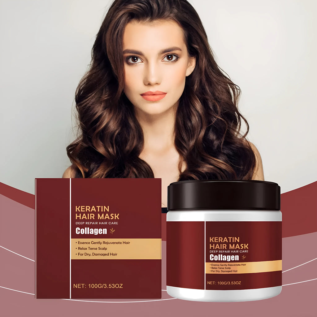 100g hair mask pot with hydrolyzed keratin, collagen, and aloe extract