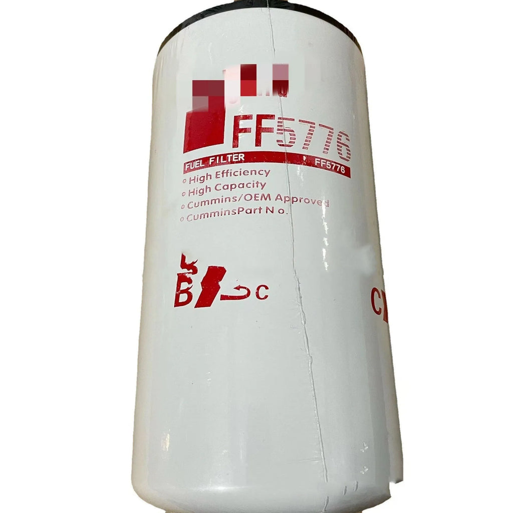 FF5776 white metal folding diesel filter element with 2mm ports for automotive oil systems.