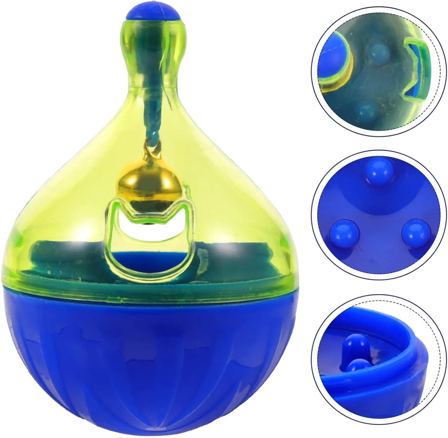 Tumbler-shaped dog and cat treat dispenser ball interactive toy