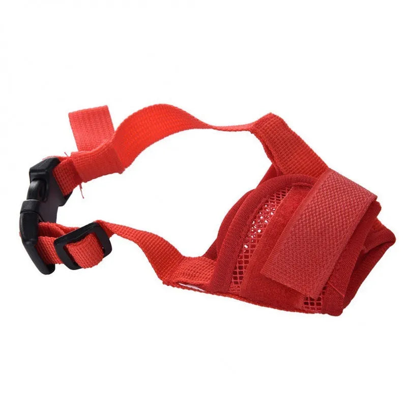 Adjustable plastic dog muzzle in multiple colours for biting and barking control