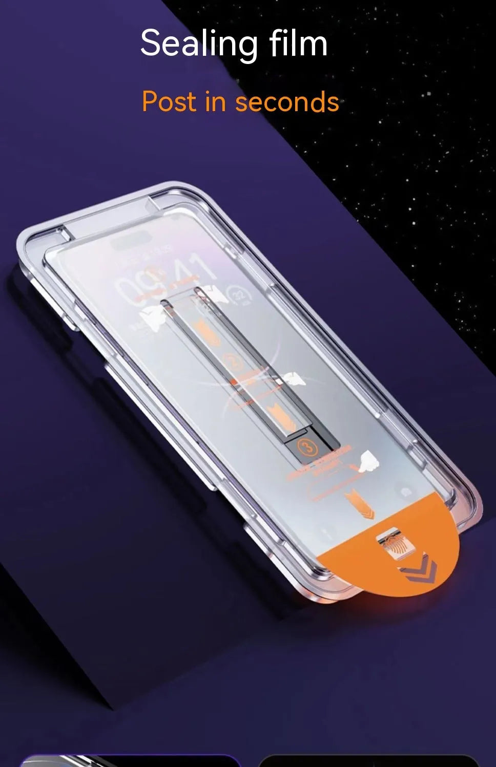 iPhone tempered glass privacy screen protector with anti-fingerprint and anti-blue light features.
