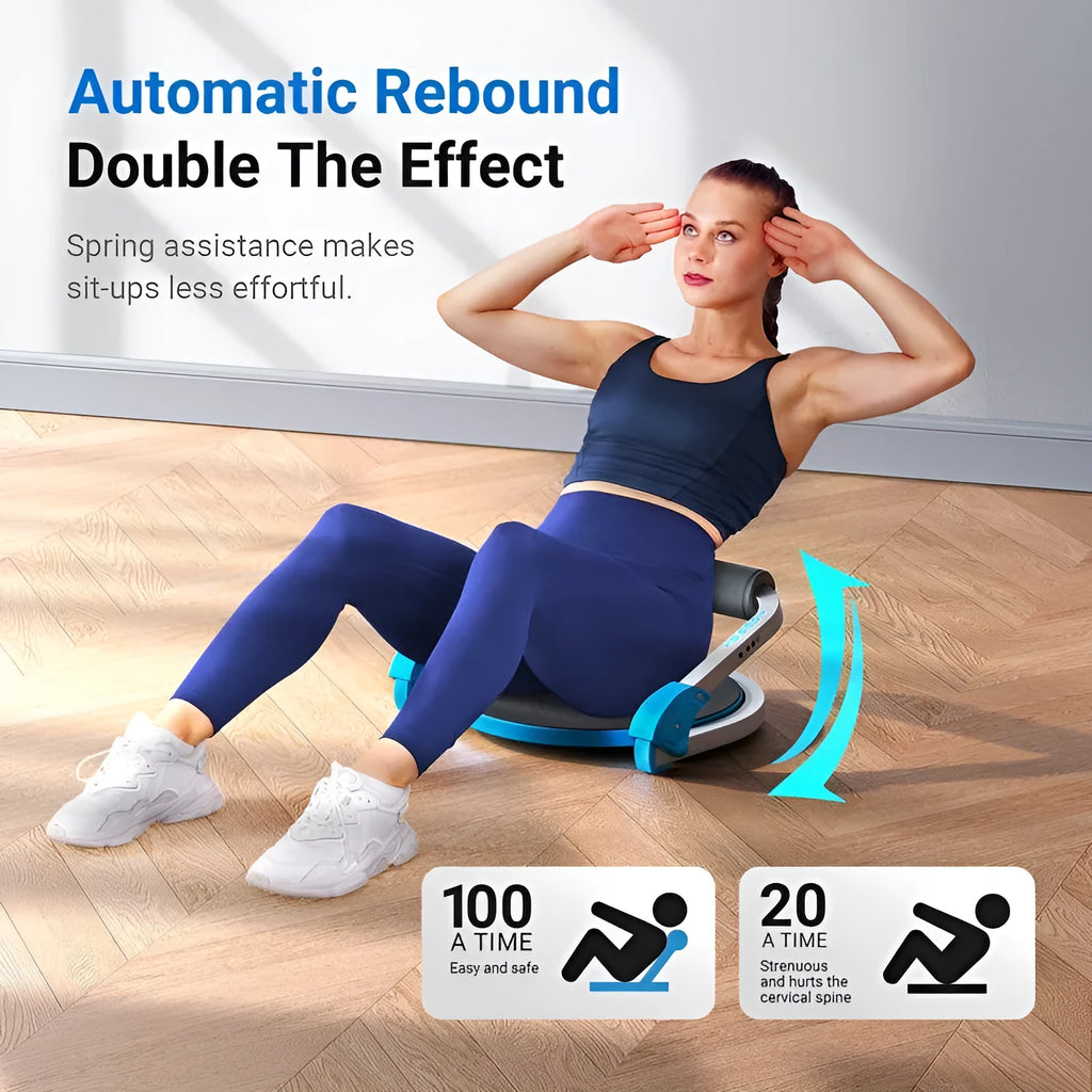 Mini multifunctional abdominal wheel fitness equipment shown in red and sky blue colour options.