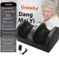Household foot massager machine showing different colour options and massage modes