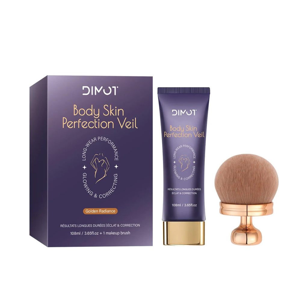 Waterproof body concealer cream tube and brush for covering tattoos and birthmarks.