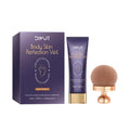 Waterproof body concealer cream tube and brush for covering tattoos and birthmarks.