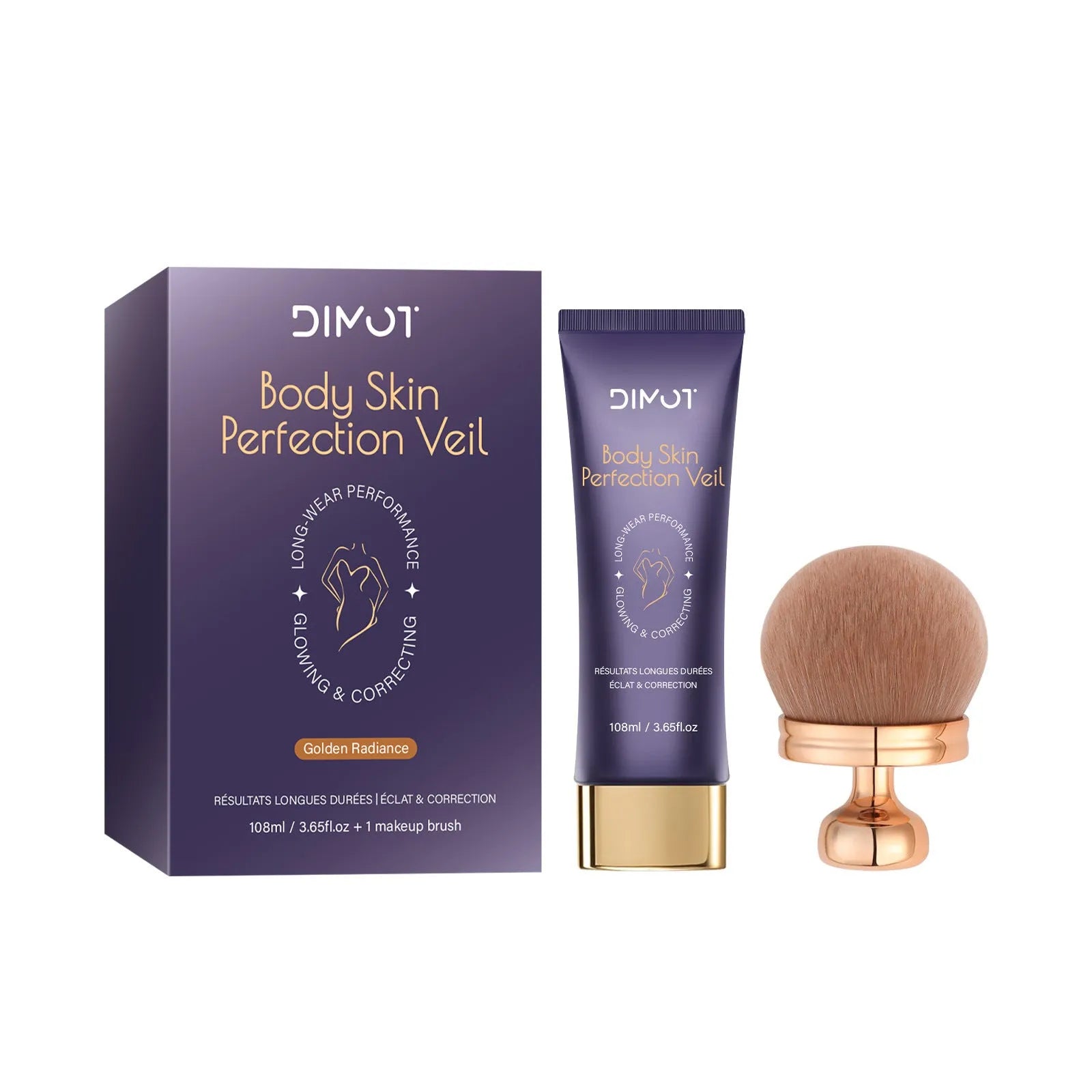 Waterproof body concealer cream tube and brush for covering tattoos and birthmarks.