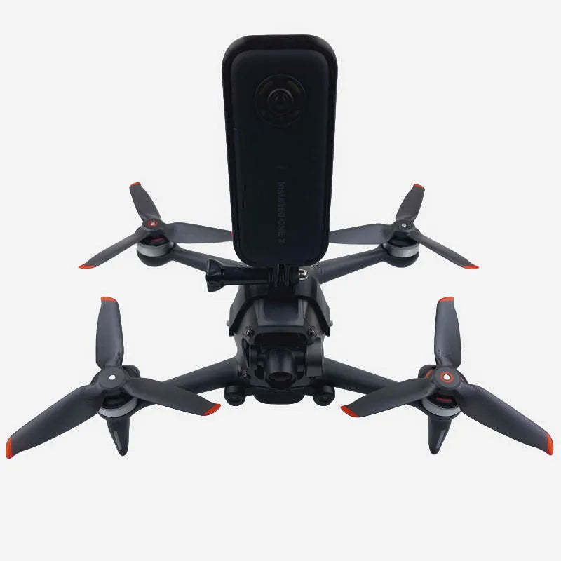 3D-printed hard plastic GoPro expansion bracket for FPV drones with sponge protection