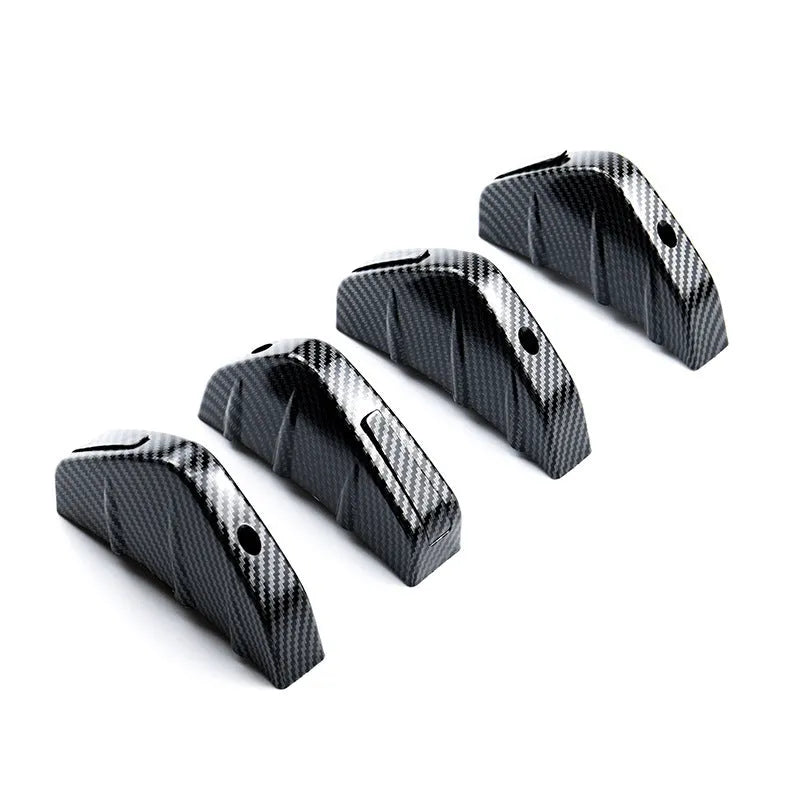 Four triangular automotive rear spoiler units for General Motors vehicles with mounting hardware