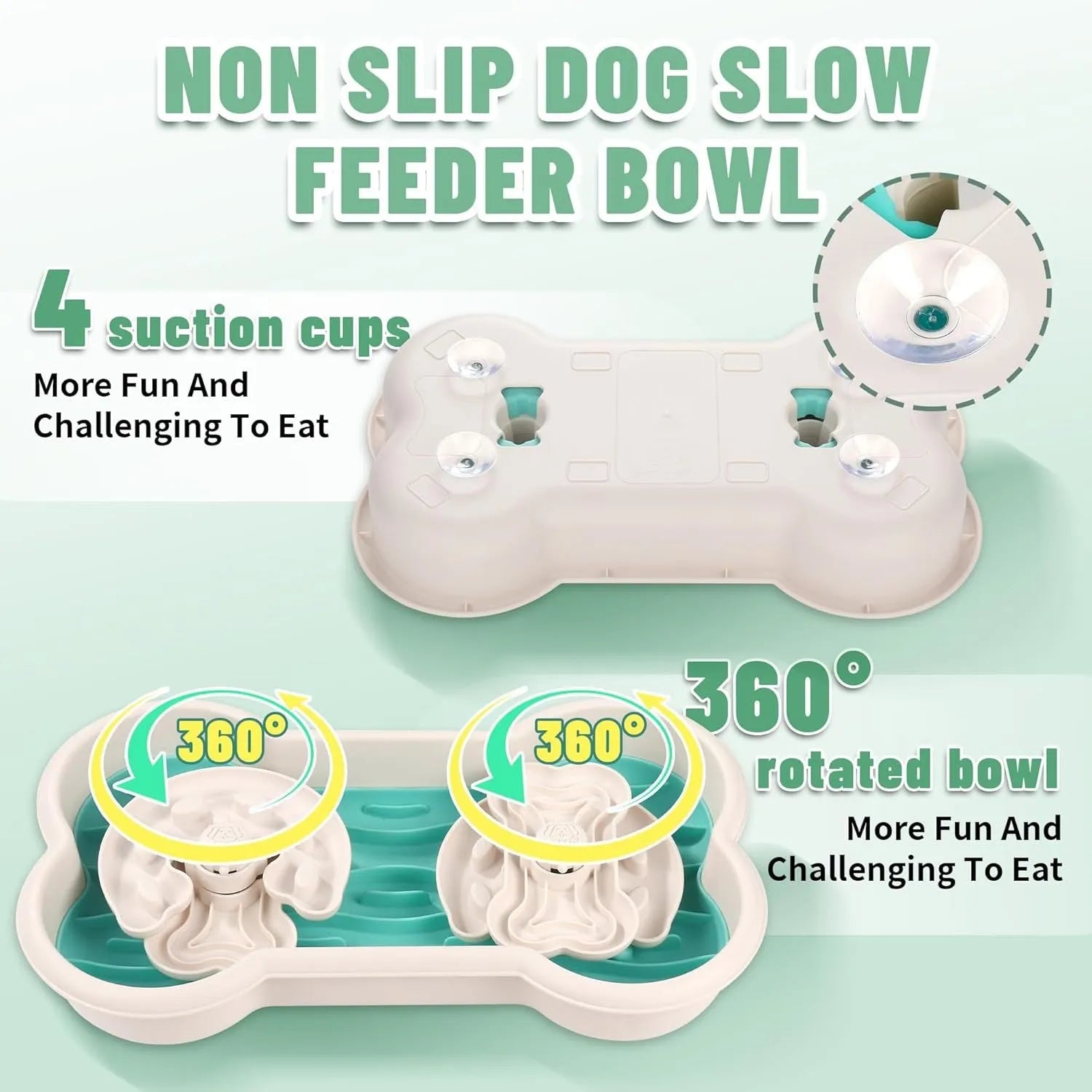 Large yellow slow feeder dog bowl with three-tier maze pattern for golden retrievers and big breeds