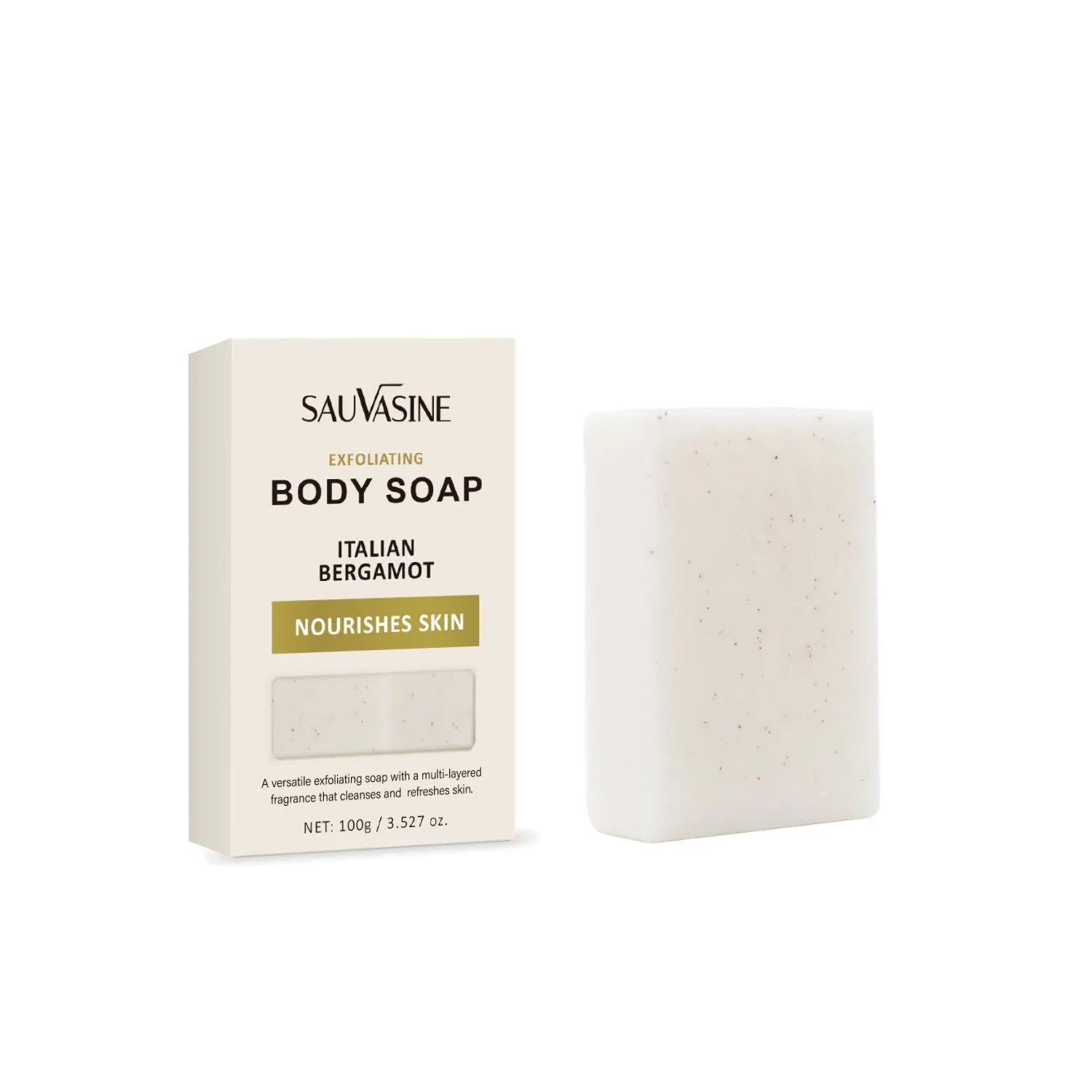 Exfoliating body soap bar for deep cleansing and moisturising adult skin
