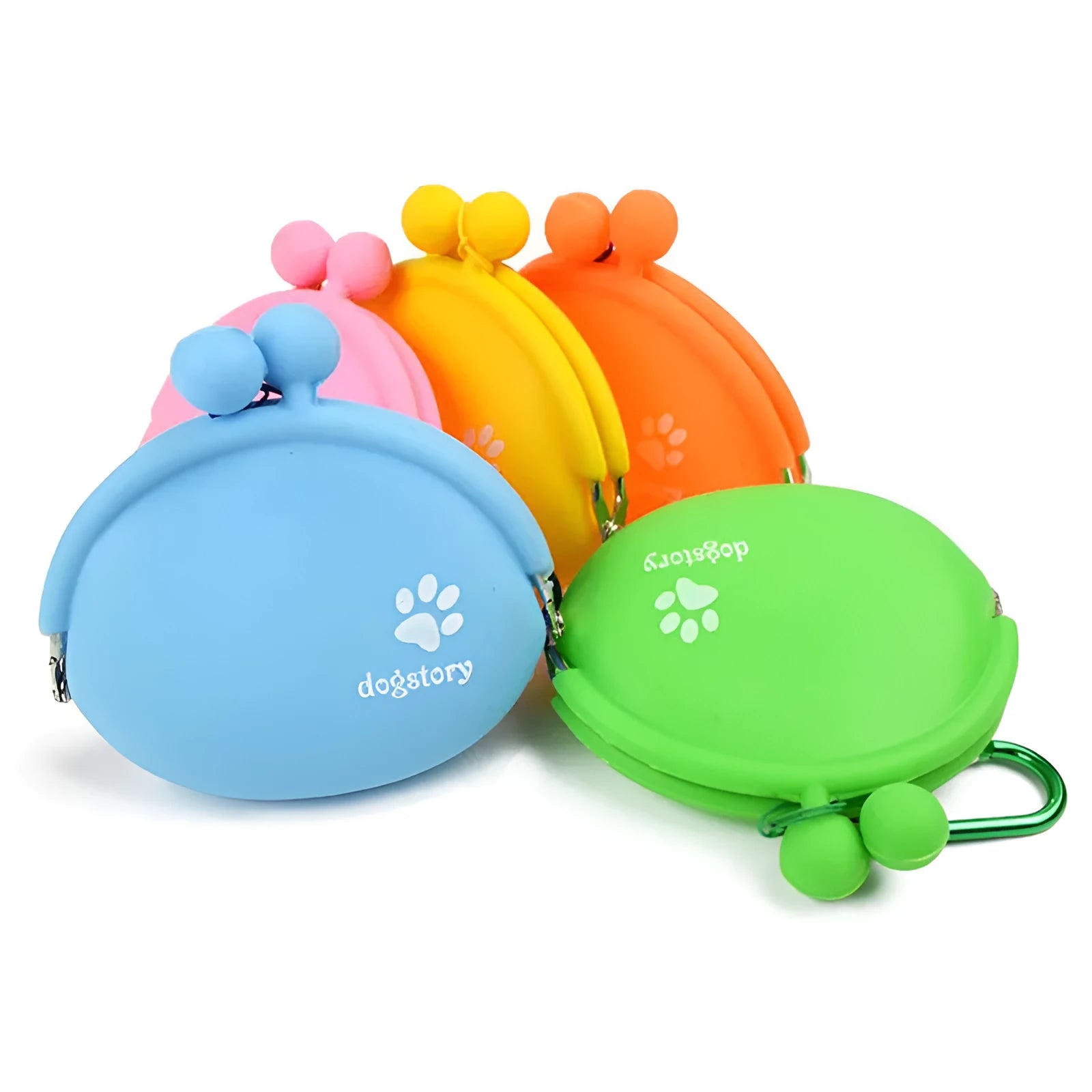 Silicone dog training treat pouch with waist clip in assorted colours