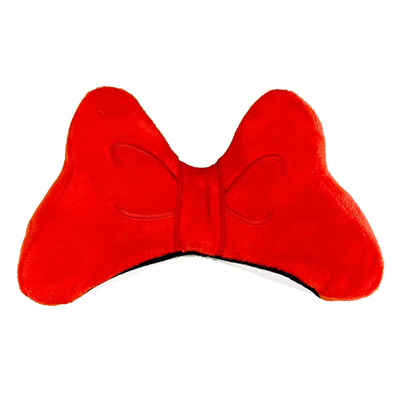 Plush bow helmet decoration with hairpin clip in red, pink, or peach pink for motorcycle and ski helmets.