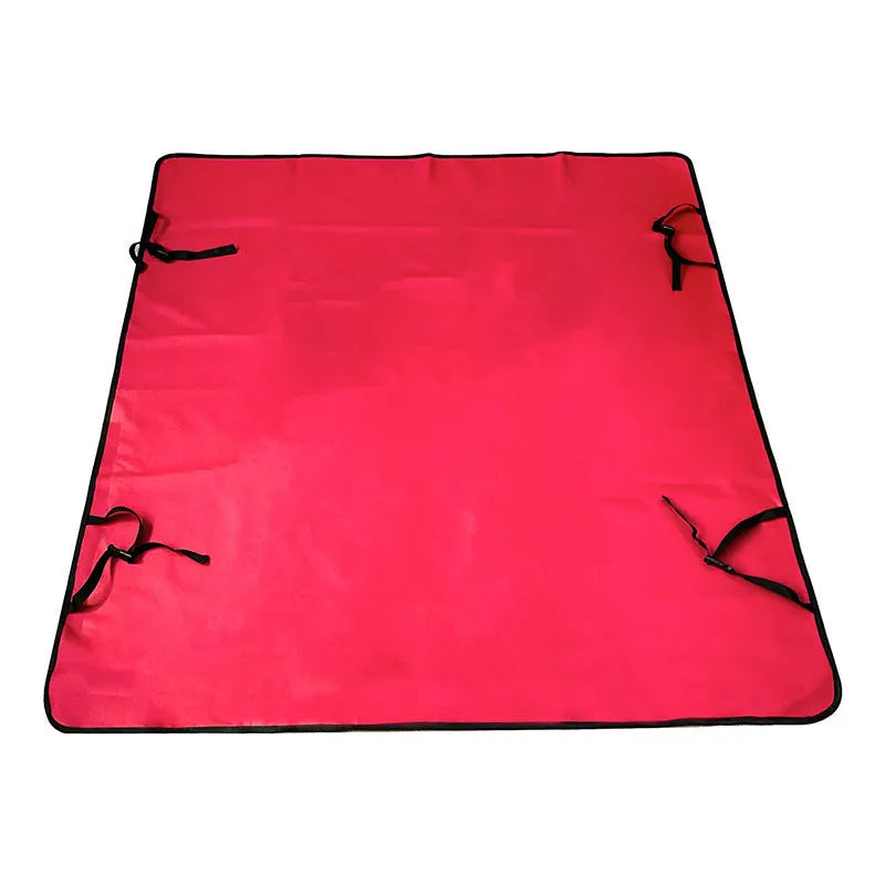 Car pet mat for rear seats in water resistant cloth with dog footprint design protecting vehicle upholstery