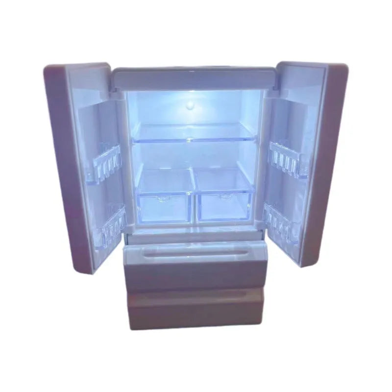White plastic miniature candy toy model with activated LED lighting feature showing detailed surface texture