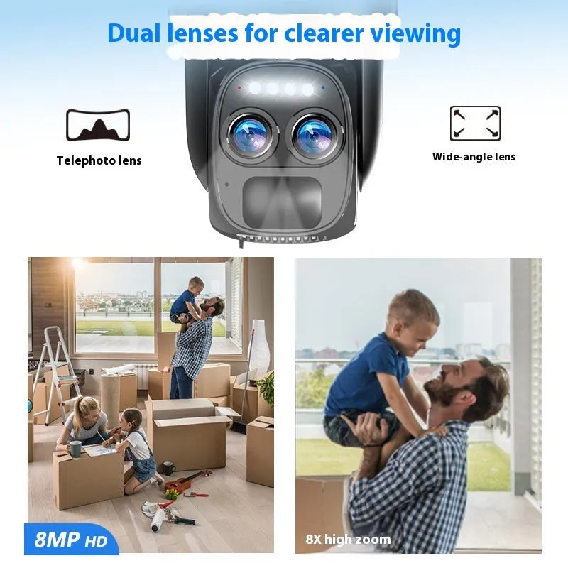 Solar-powered 8x zoom surveillance camera with colour night vision
