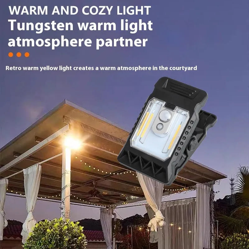 Motion sensor clip lamp with IP65 waterproof rating and human body detection