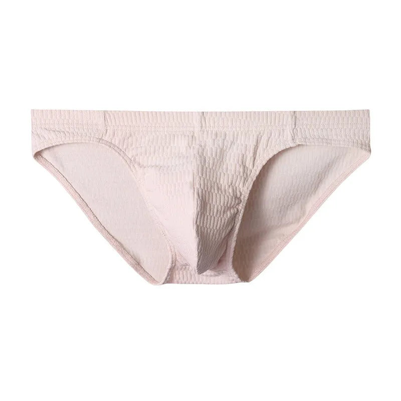 Men's solid colour cotton triangle underwear briefs showing mid waist design and available colour options