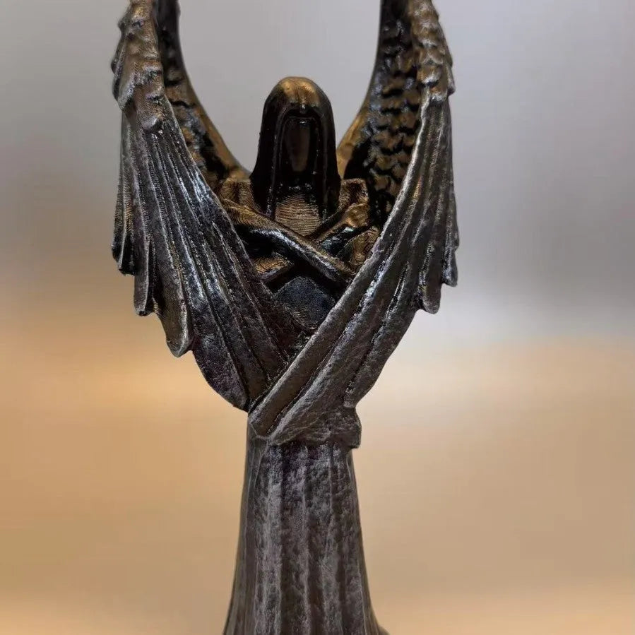 Dark Angel resin statue ornament on display, showing gothic design and 17cm height.