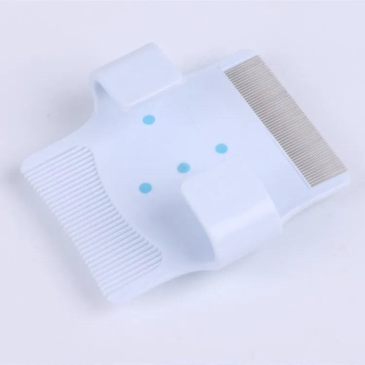 Blue and green multifunctional dog grooming comb with floating hair removal and massage feature