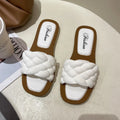 Women's plaid pattern anti-skid beach sandals with thick PVC soles in multiple colour options