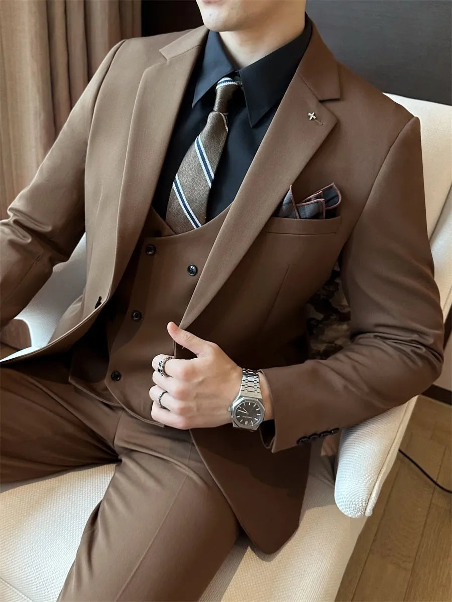 Men's slim fit formal blazer in chemical fibre blend fabric available in extended sizes