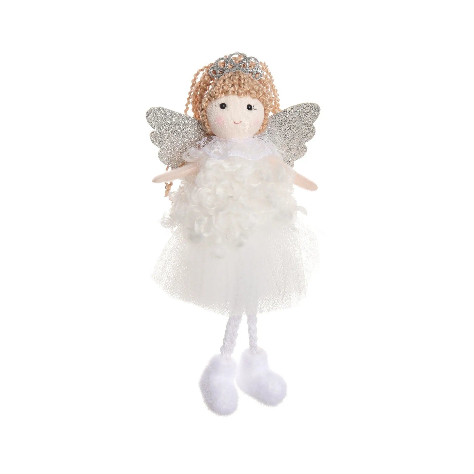 Cartoon angel cloth pendant for high ponytail hair in Christmas colours