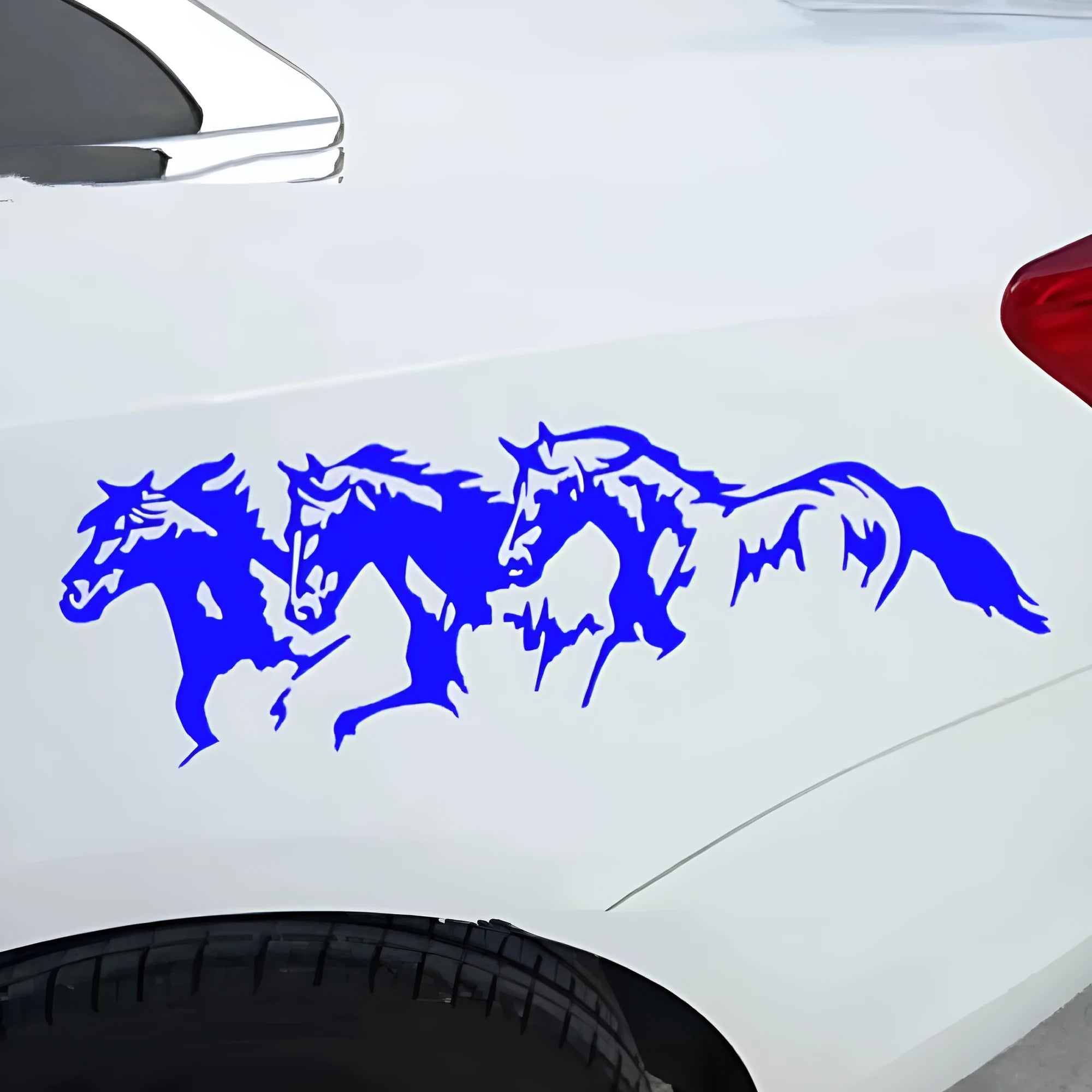 Galloping steed horse design automotive decal sticker for car body, 25cm by 8cm.