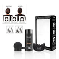 Boxed dense hair fibre powder set for thinning hair coverage in multiple colour options