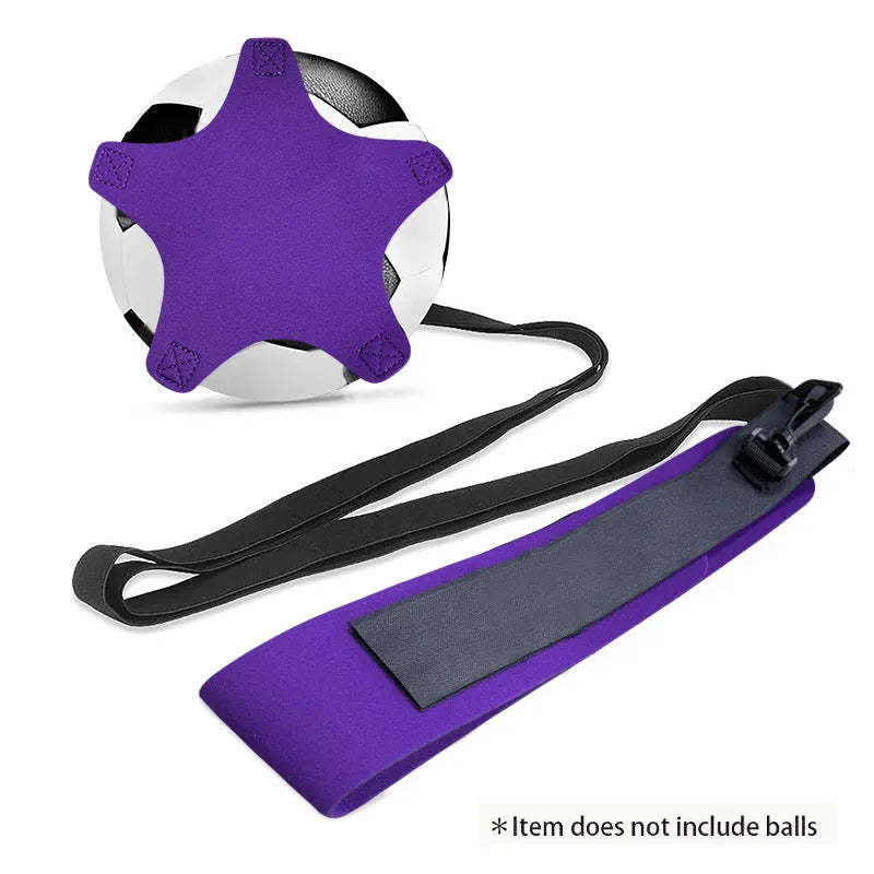 Neoprene football juggling training belt showing five-corner geometric design in blue colour