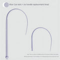 Simulated mouse tail cat toy with blue silicone tail and cat head design for interactive play