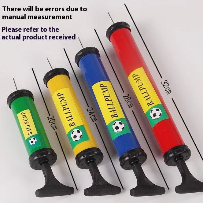 Plastic manual hand pump for sports balls and balloons in mixed colours