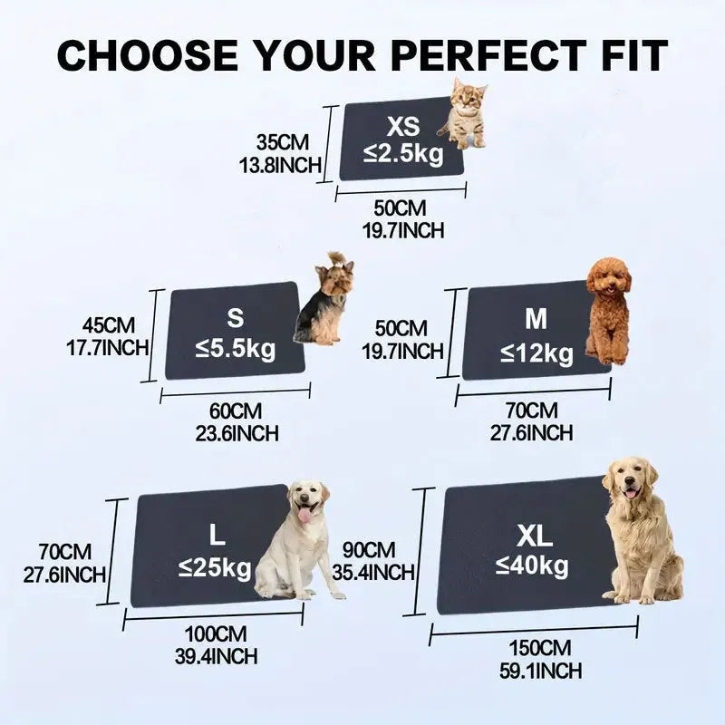 Grey and tan washable dog pee pads measuring 18x24 inches with waterproof backing