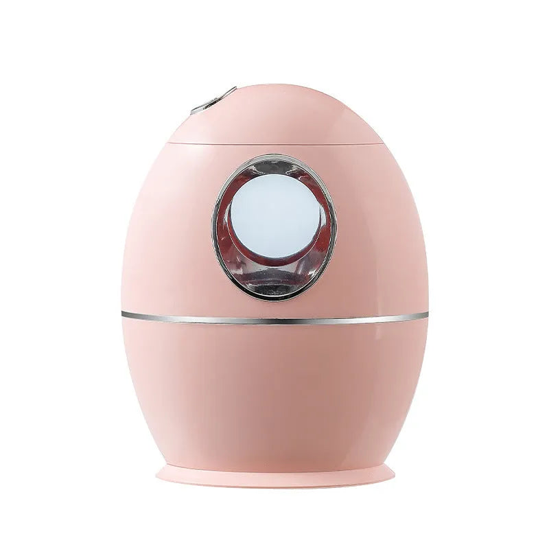 White rounded USB aromatherapy humidifier with water tank and mist output
