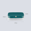 Modern minimalist jewelry storage box with multi-layer compartments measuring 17×11×4.6cm