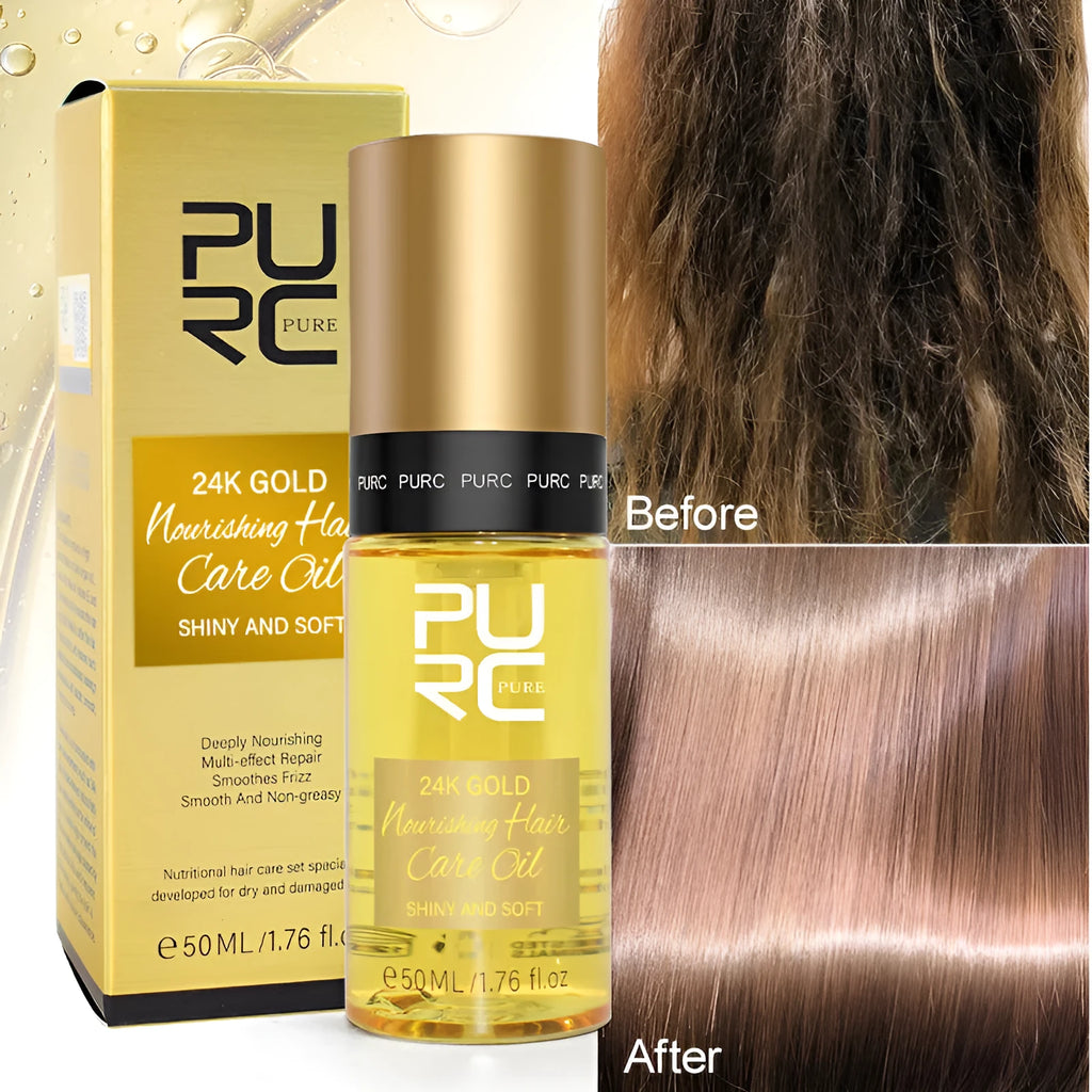 Yellow 50ml hair essential oil bottle for curly hair repair and scalp care