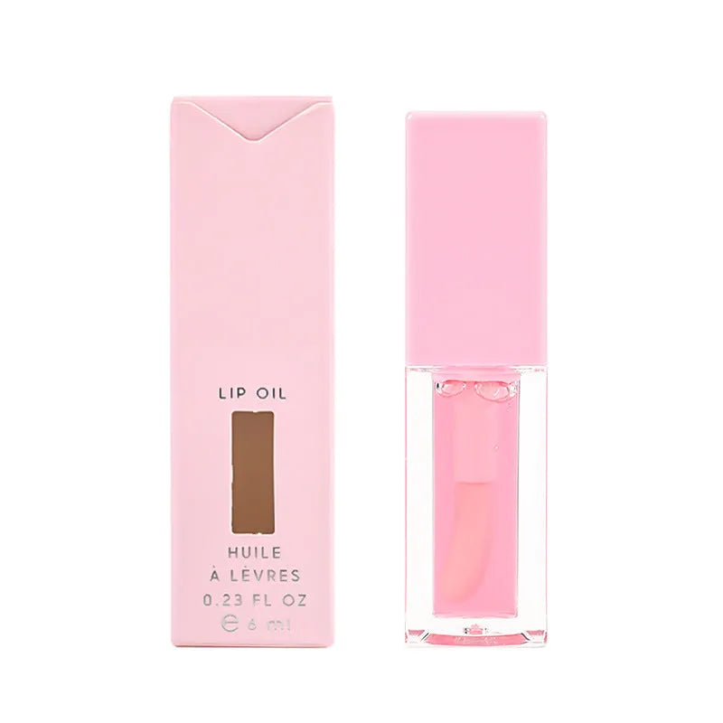 Women's transparent lip gloss in six natural shades: Bird of Paradise, Cherry, Coral, Mango, Strawberry, Watermelon