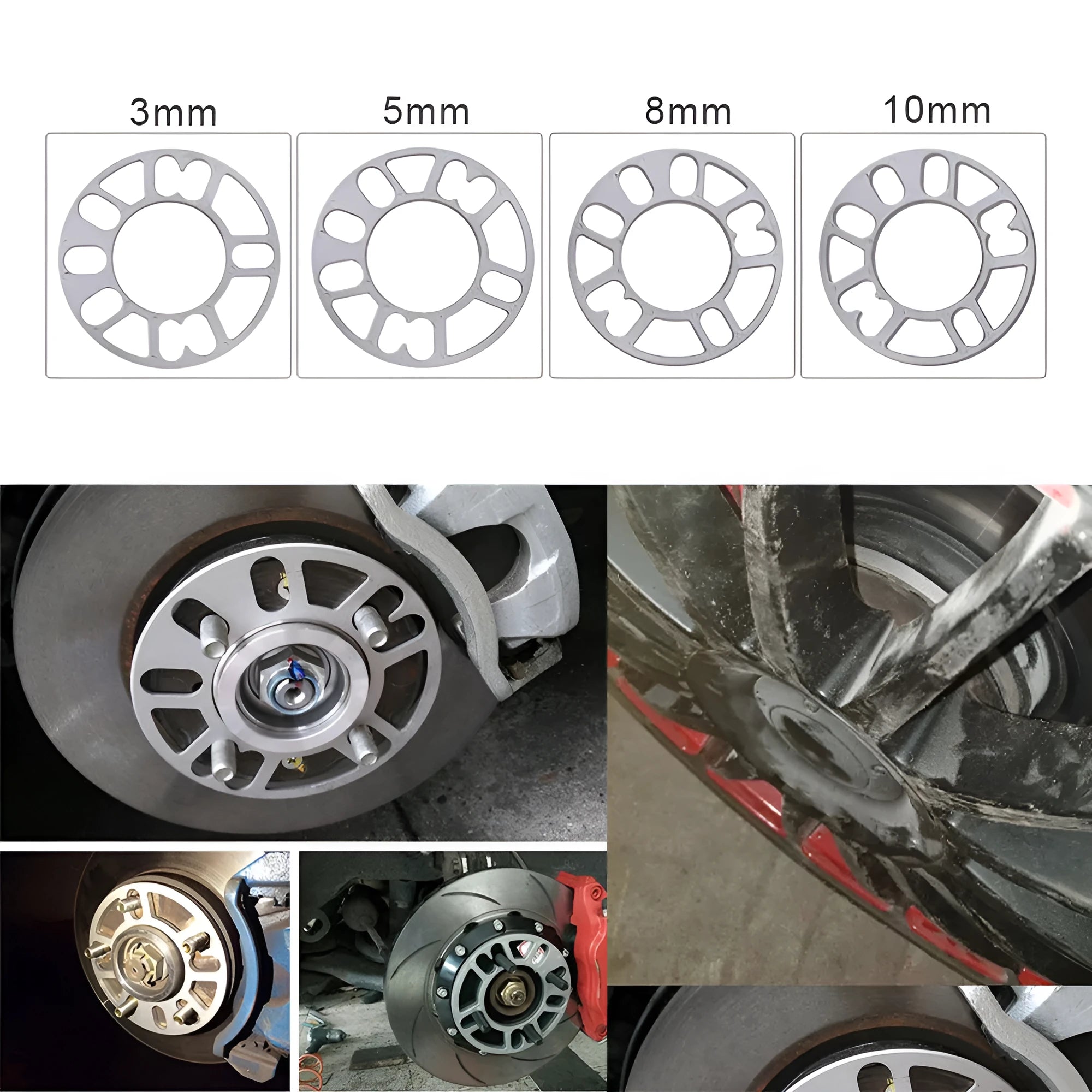 Automotive wheel hub widening gasket spacer for vehicle modification in multiple thickness options