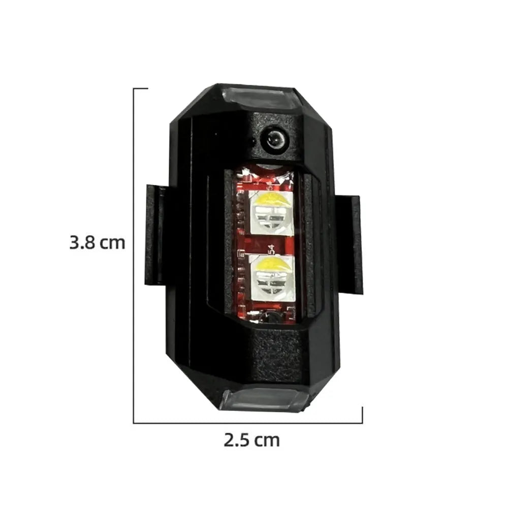 Drone strobe light with 7 colour modes, Type-C charging cable, and mounting accessories