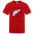 Humorous hippotenuse opposite adjacent printed cotton T-shirt in loose fit with regular sleeves