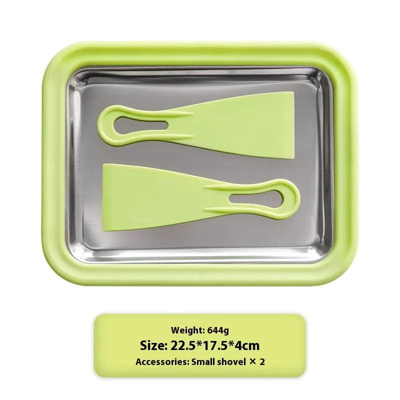 Compact DIY fried yogurt machine in green, pink, rose red, or white with aluminium gasket