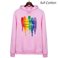 Men's Pride Love Wins cotton fleece hoodie in Black front view
