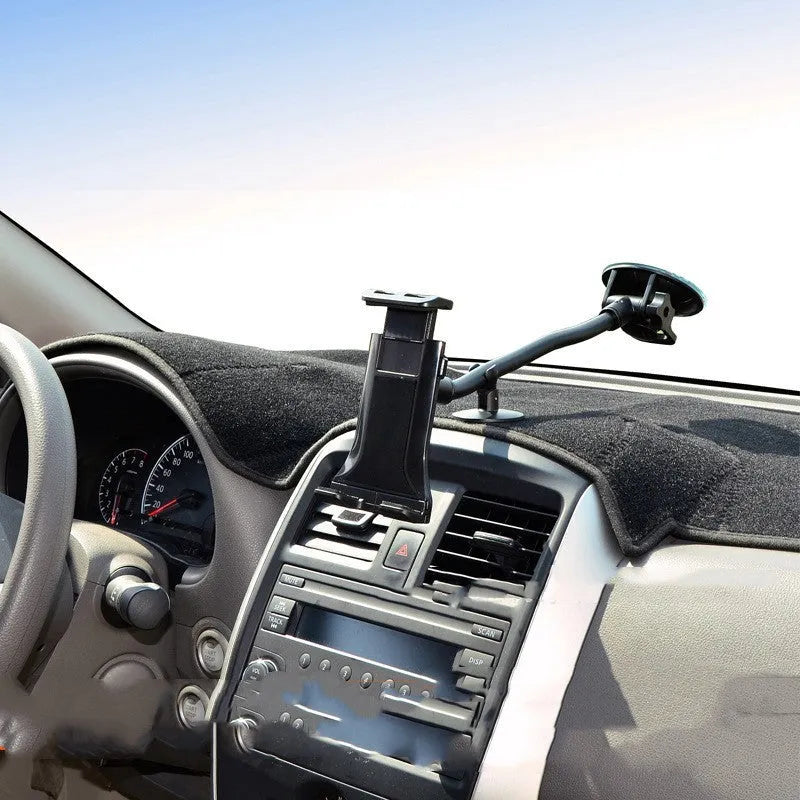 Black vehicle-mounted tablet holder with lifting mechanism for 4-12 inch devices