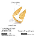 Adjustable stainless steel wings ring with a non-fading electroplated colour finish.