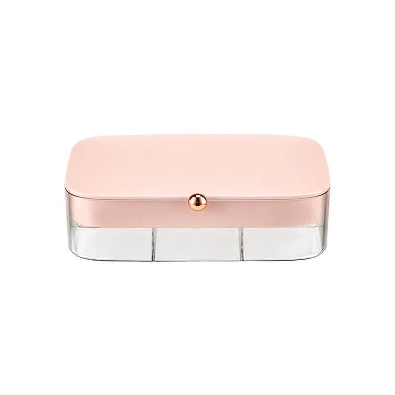 Modern minimalist jewelry storage box with multi-layer compartments measuring 17×11×4.6cm