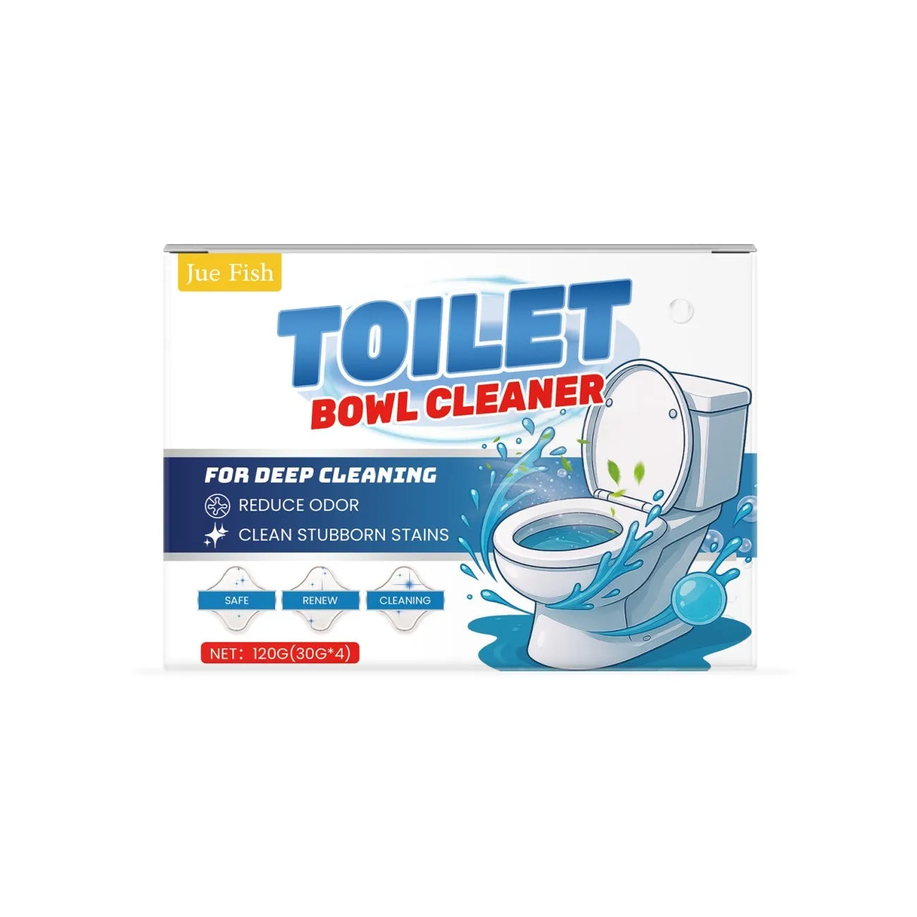 Toilet cleaning powder sachets for urine stain and odour removal with sodium bicarbonate