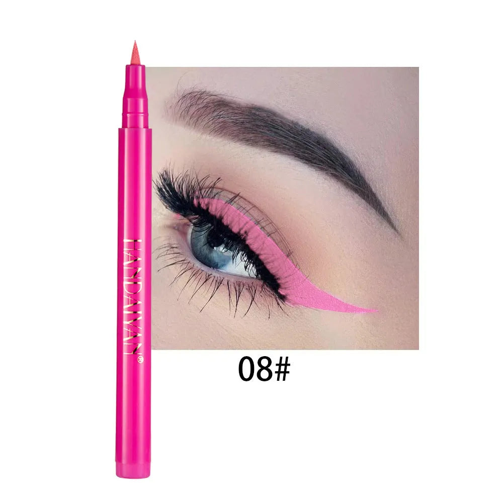 12-colour matte eyeliner set with waterproof long-lasting formula, each in 1x1x13.5cm cardboard packaging