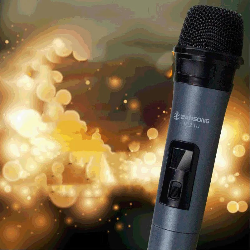 Black ZANSONG V12 wired dynamic microphone with display and audio cable
