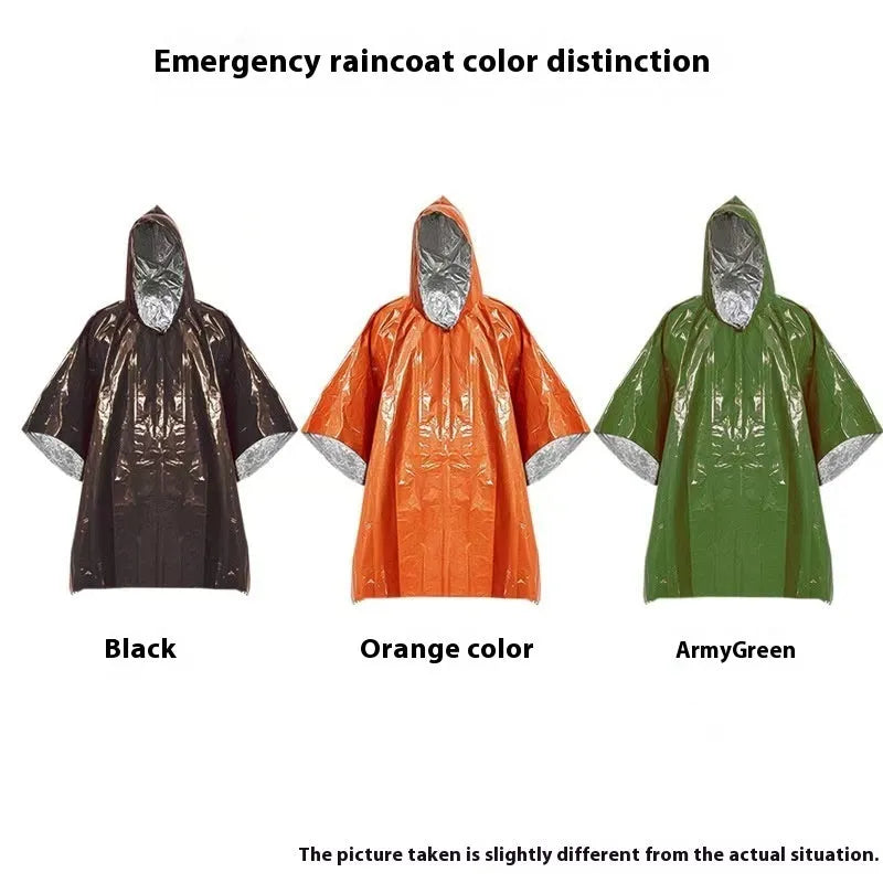 Marathon Wild orange or army green cross-country raincoat measuring 100x130cm with adjustable hood