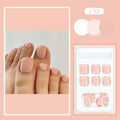 Artificial toenail stickers in J-52 skin colour with adhesive glue complete set